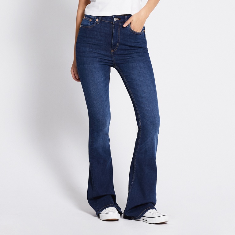 High waist flare jeans "Snake Flare" Dark used